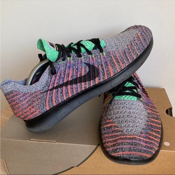 Nike Shoes Nike Free Rn Flyknit Multicolor Running Shoes Men Size
